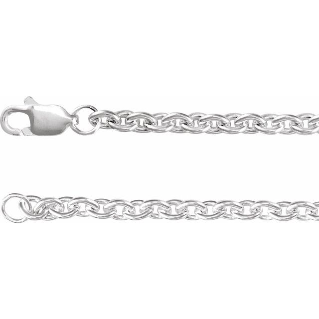 Sterling Silver 2.8 mm Cable 7" Chain
