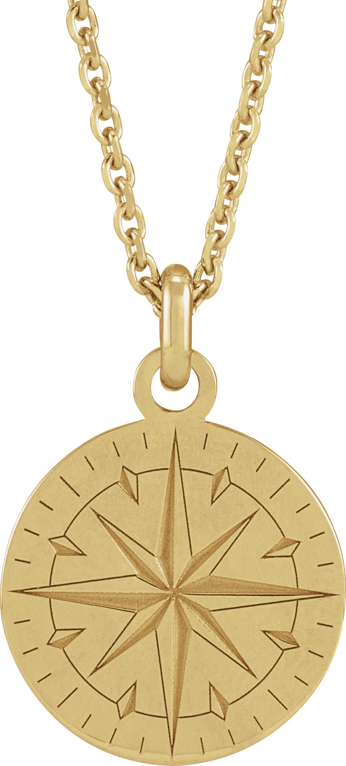 14K Yellow Compass 20" Necklace