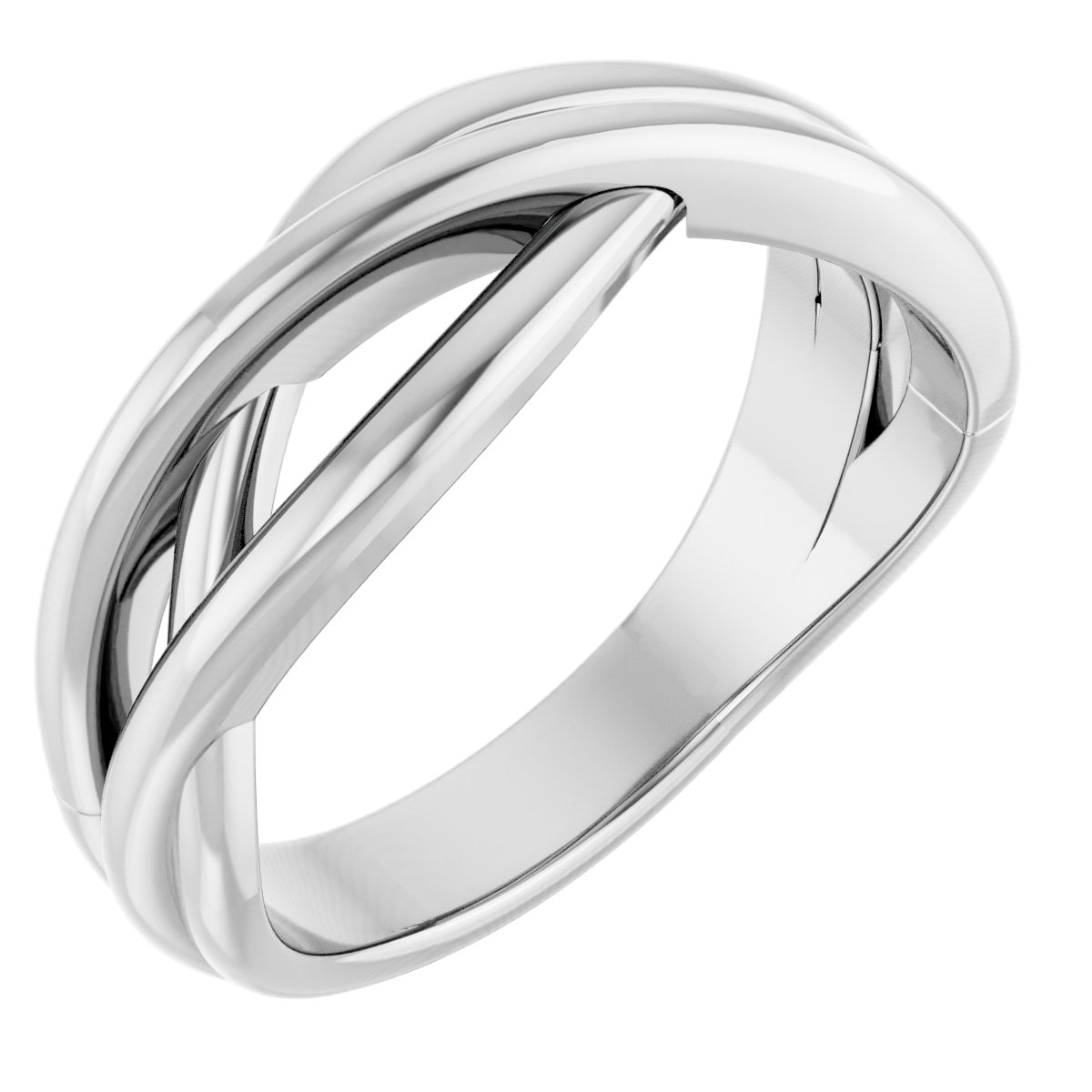 14K White Freeform Ring 