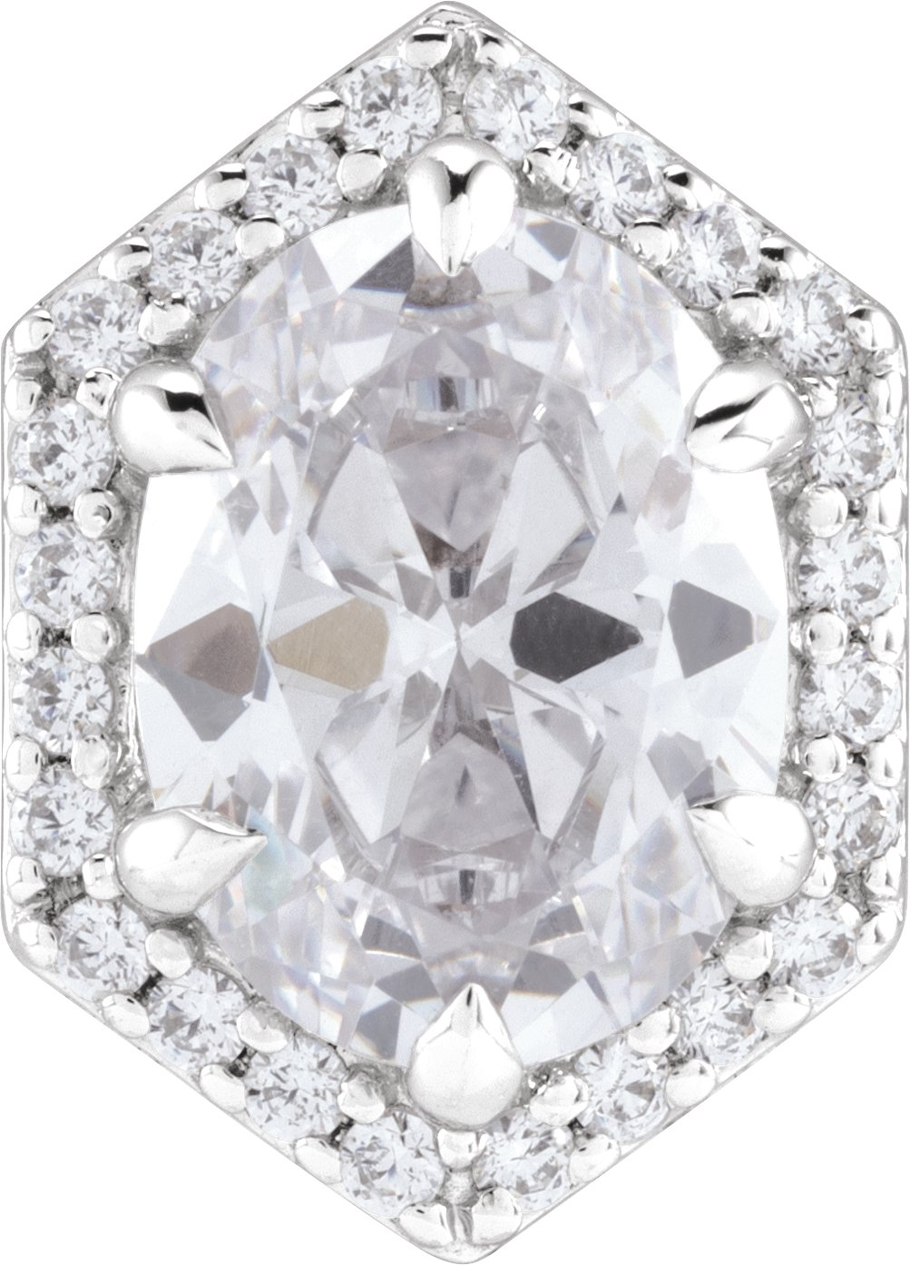 Oval 6-Prong Claw Halo-Style Peg Setting