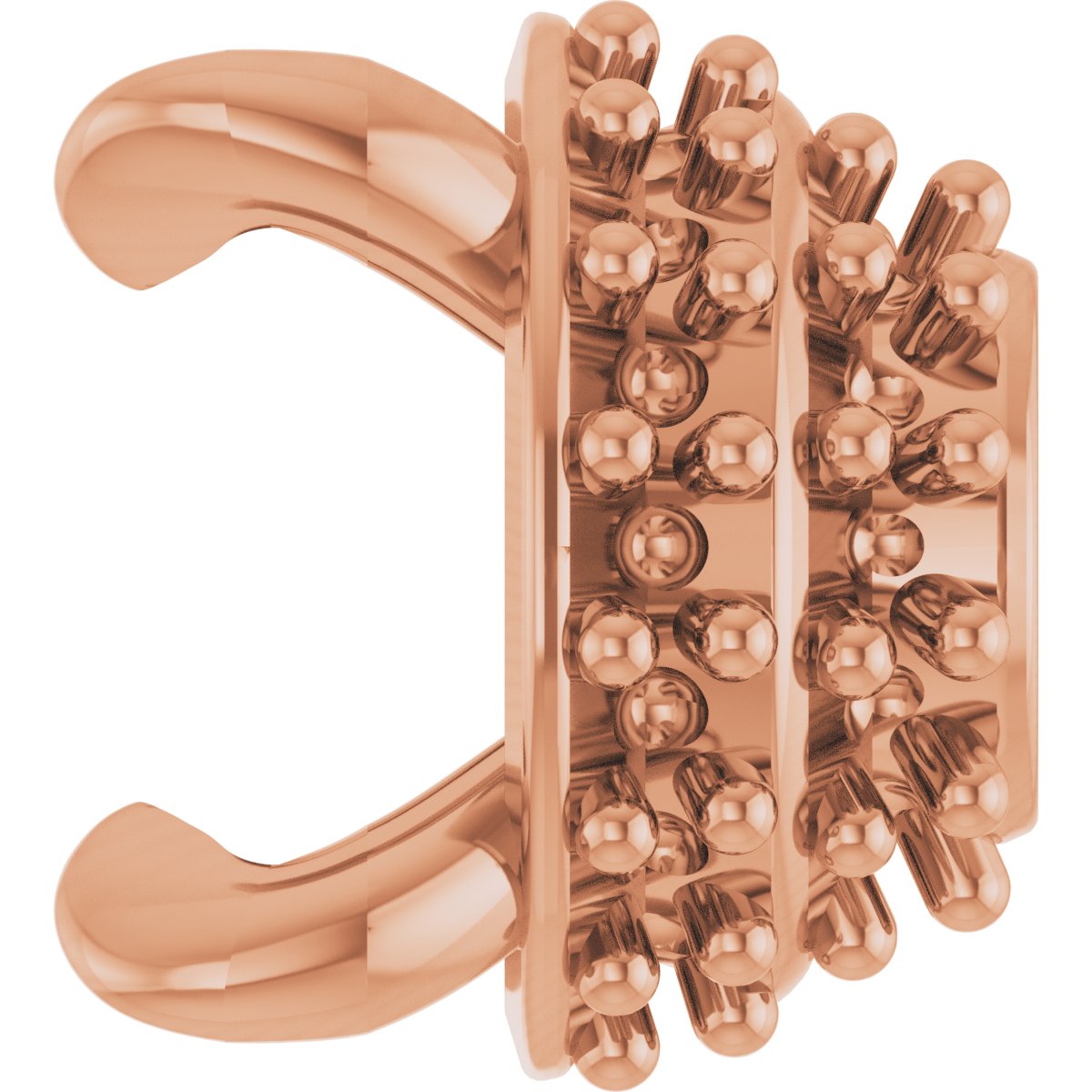 Round 4-Prong Pre-Notched Claw Hidden Halo-Style Earring Setting