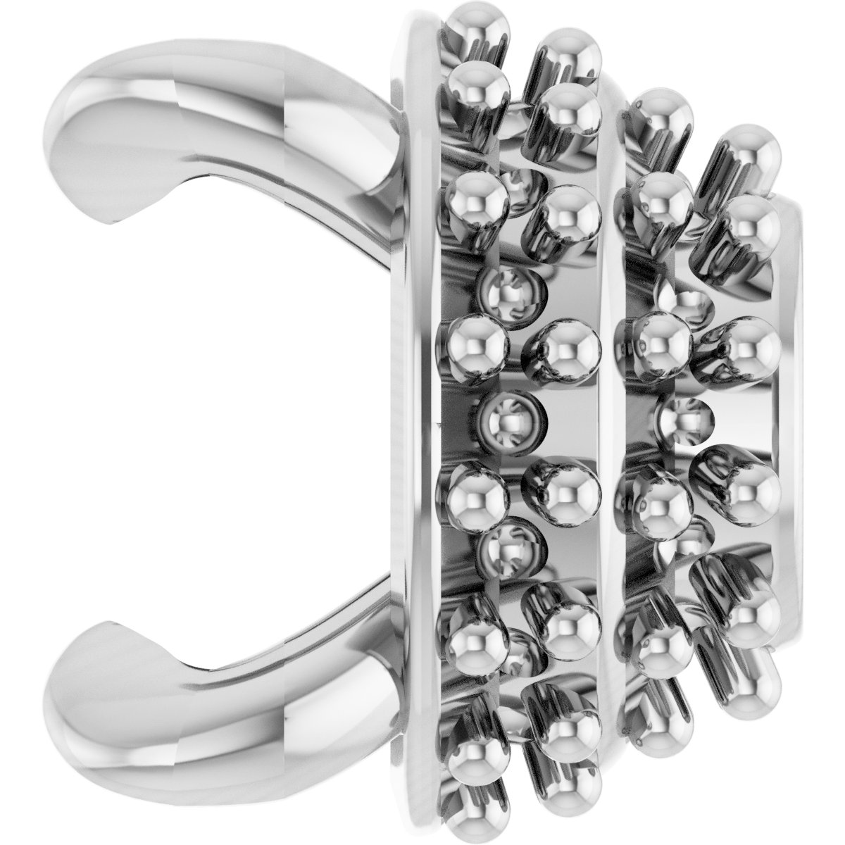 Round 4-Prong Pre-Notched Claw Hidden Halo-Style Earring Setting