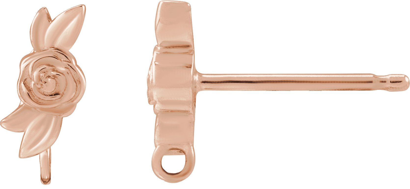 18K Rose Floral Earring Top