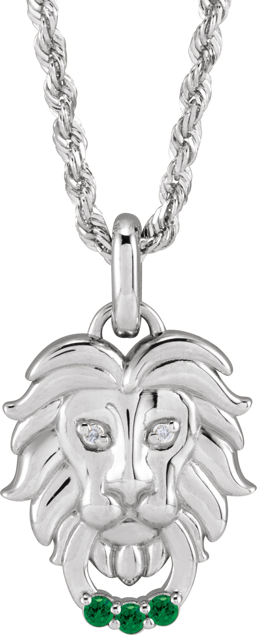 Accented Lion Necklace or Pendant