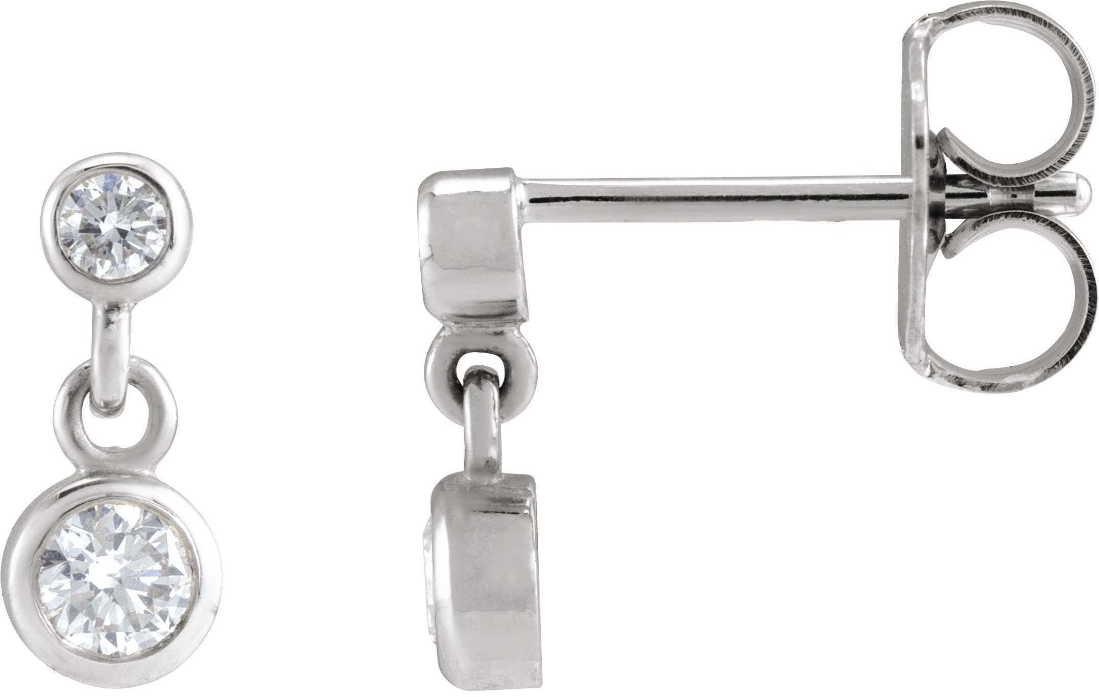 Two-Stone Bezel Set Earrings
