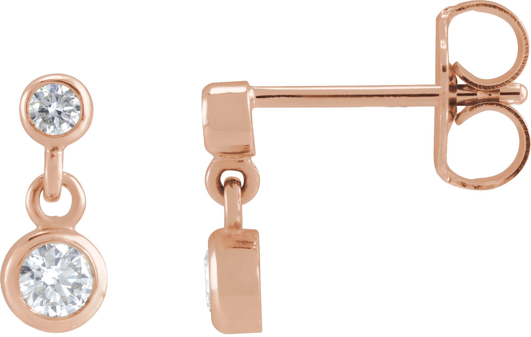 Two-Stone Bezel Set Earrings