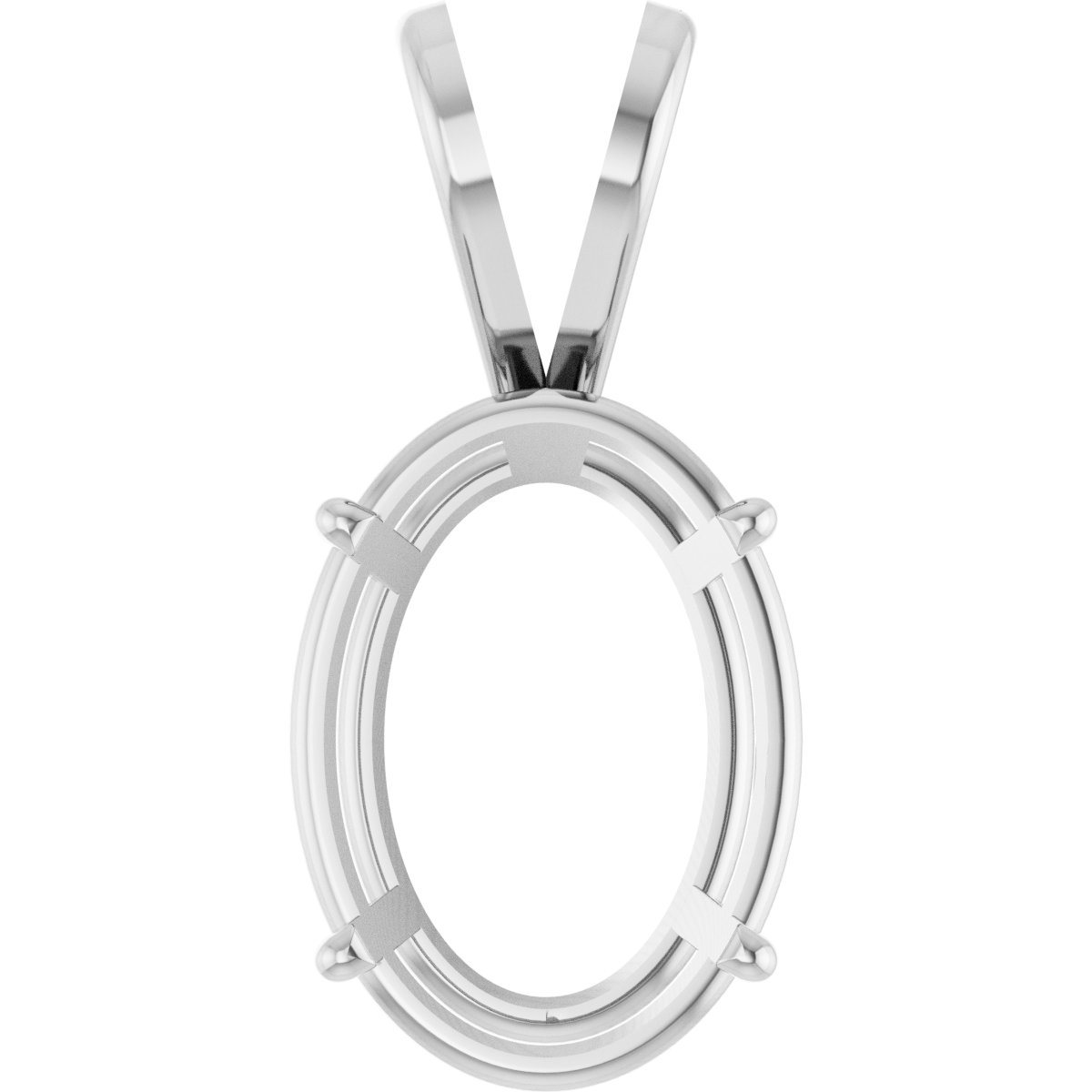 Oval 4-Prong Lightweight Pendant