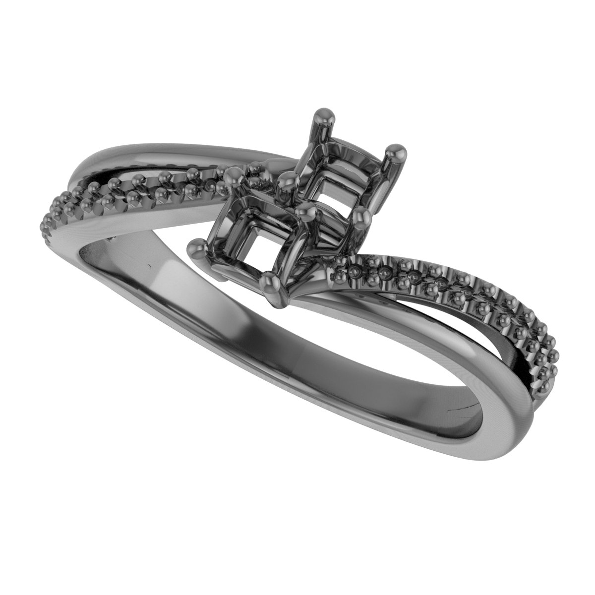 8x6 mm Pear Engagement Ring Mounting view 5