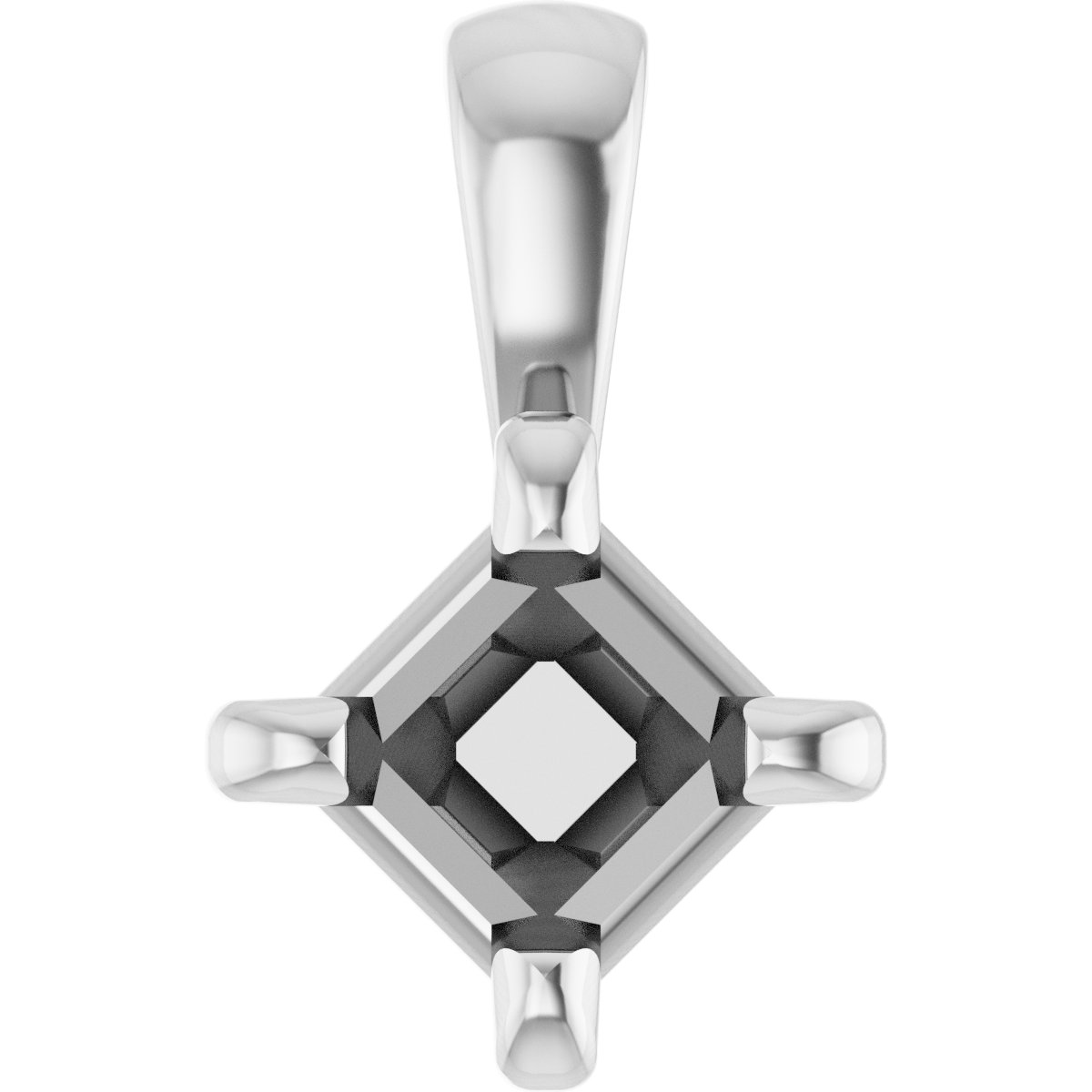 Square Lightweight 4-Prong Pendant