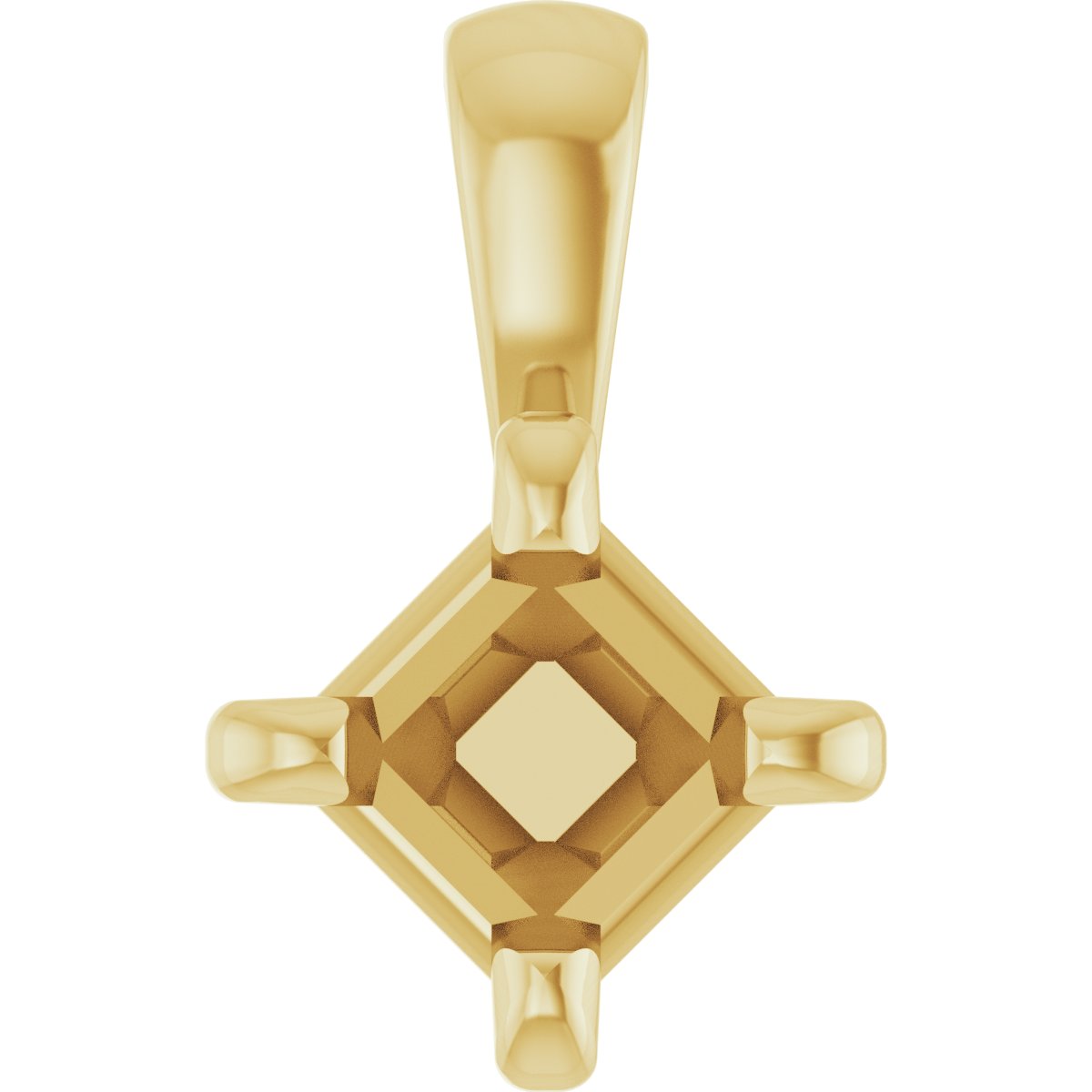 Square Lightweight 4-Prong Pendant