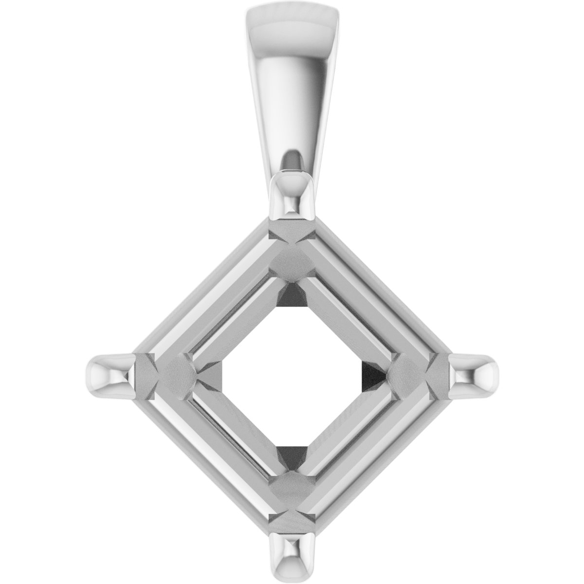 Square Lightweight 4-Prong Pendant