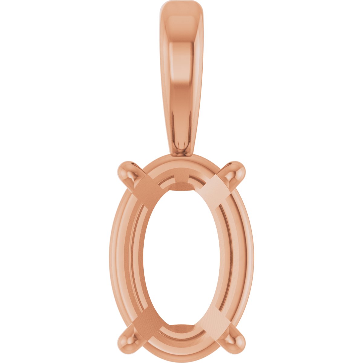 Oval 4-Prong Solitaire Lightweight Pendant