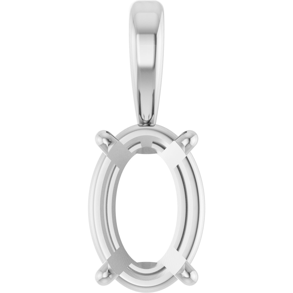 Oval 4-Prong Solitaire Lightweight Pendant