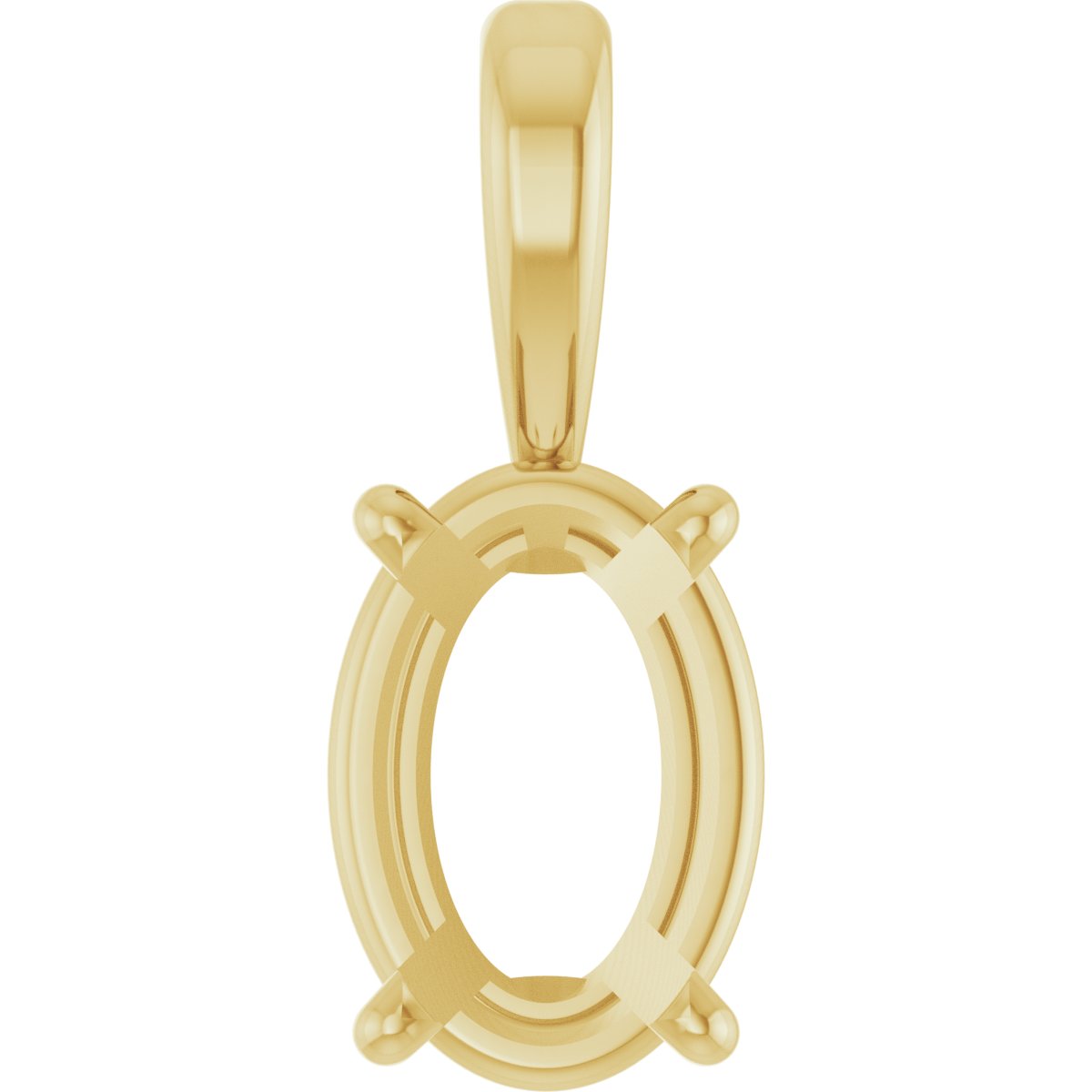 Oval 4-Prong Solitaire Lightweight Pendant