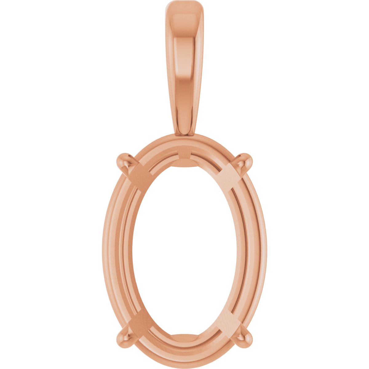 Oval 4-Prong Solitaire Lightweight Pendant