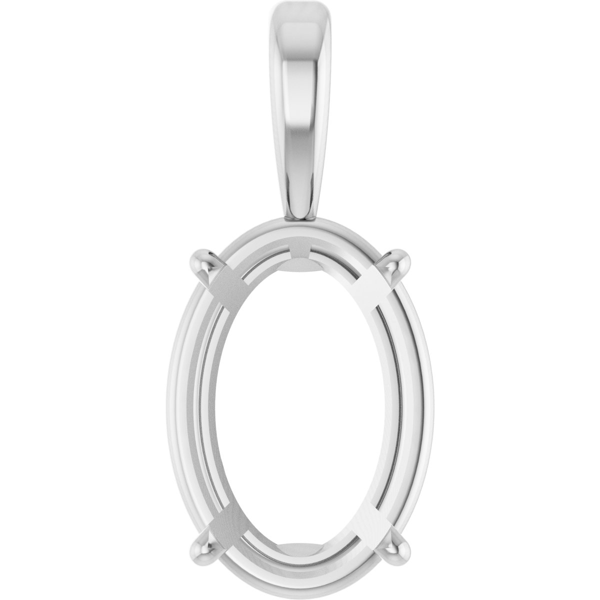 Oval 4-Prong Solitaire Lightweight Pendant