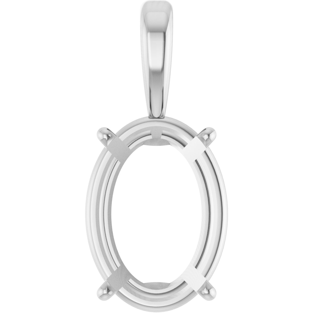 Oval 4-Prong Solitaire Lightweight Pendant