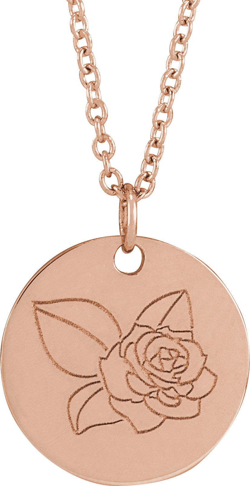 Birth Flower Disc Necklace or Pendant