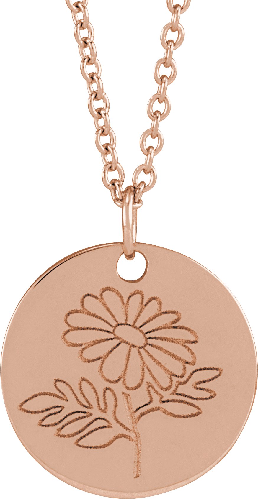 14K Rose Daisy April Birth Flower 16-18