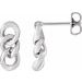 14K White Curb Chain Link Earrings