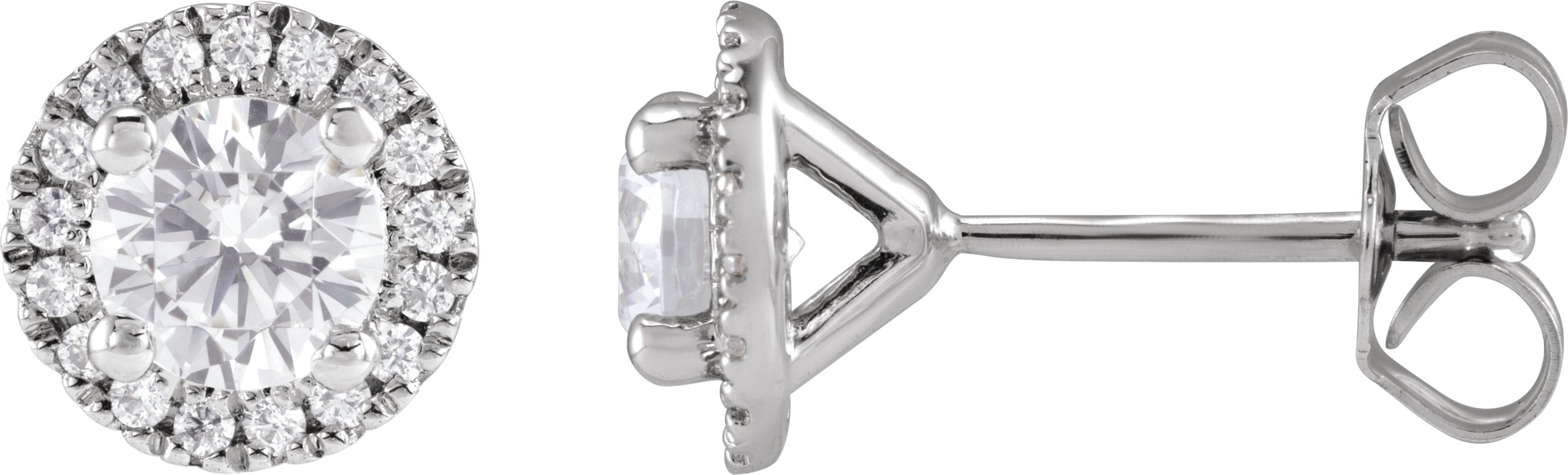 Cocktail-Style Halo-Style Stud Earrings