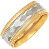14K White and Yellow 7 mm Design Band Size 10 Ref 259075