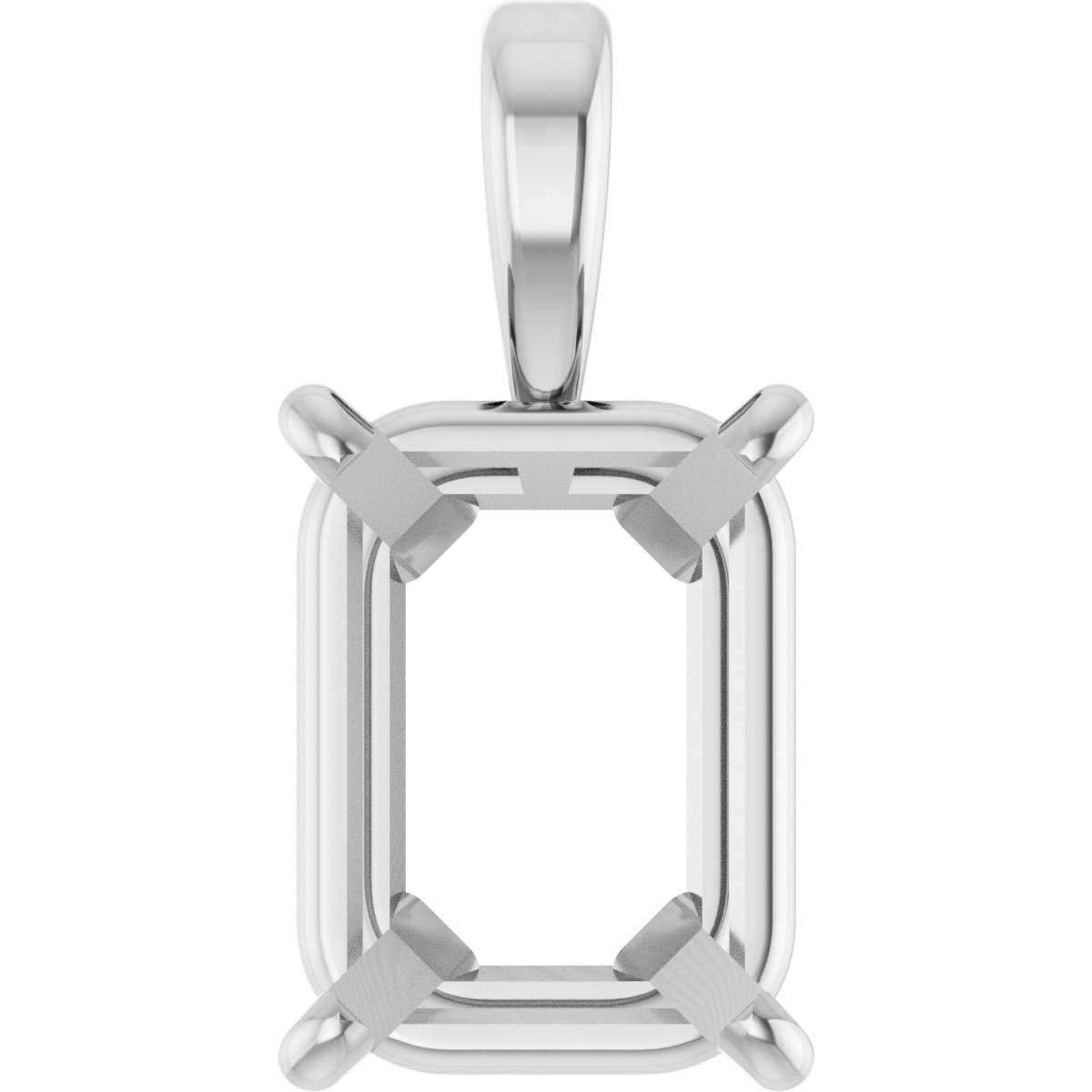 Emerald 4-Prong Solitaire Pendant