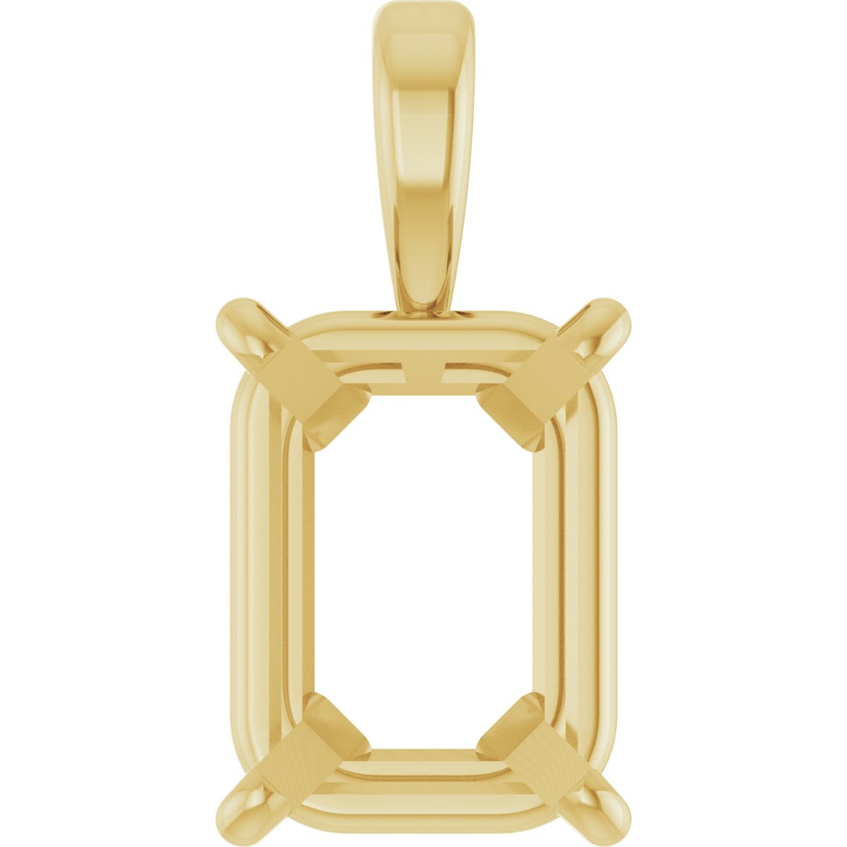 Emerald 4-Prong Solitaire Pendant