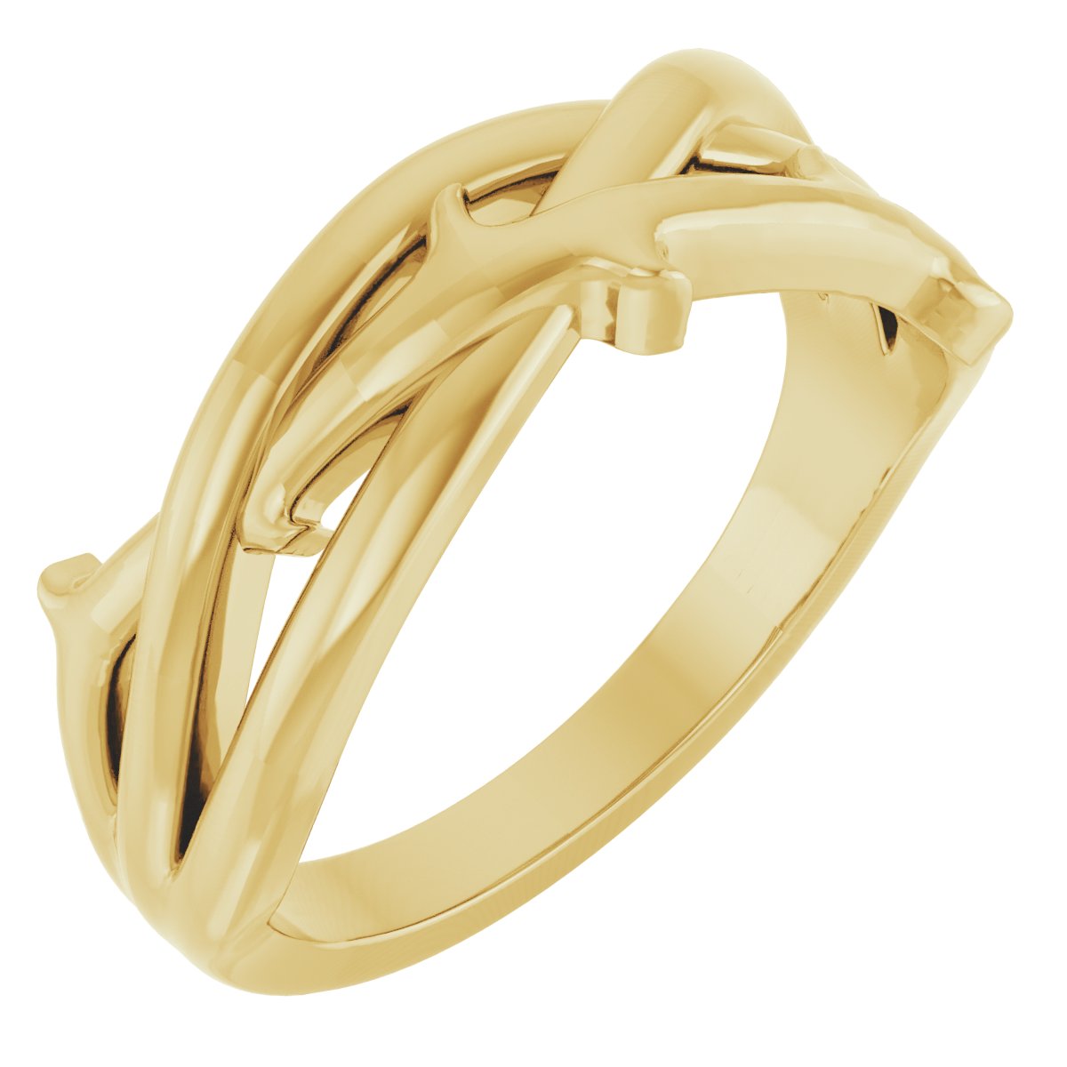 14K Yellow Criss Cross Ring