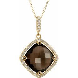 Halo-Styled Antique Square-Shaped Dangle Pendant or Necklace
