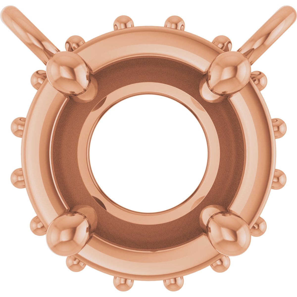 Round 4-Prong Hidden Halo-Style Necklace Center