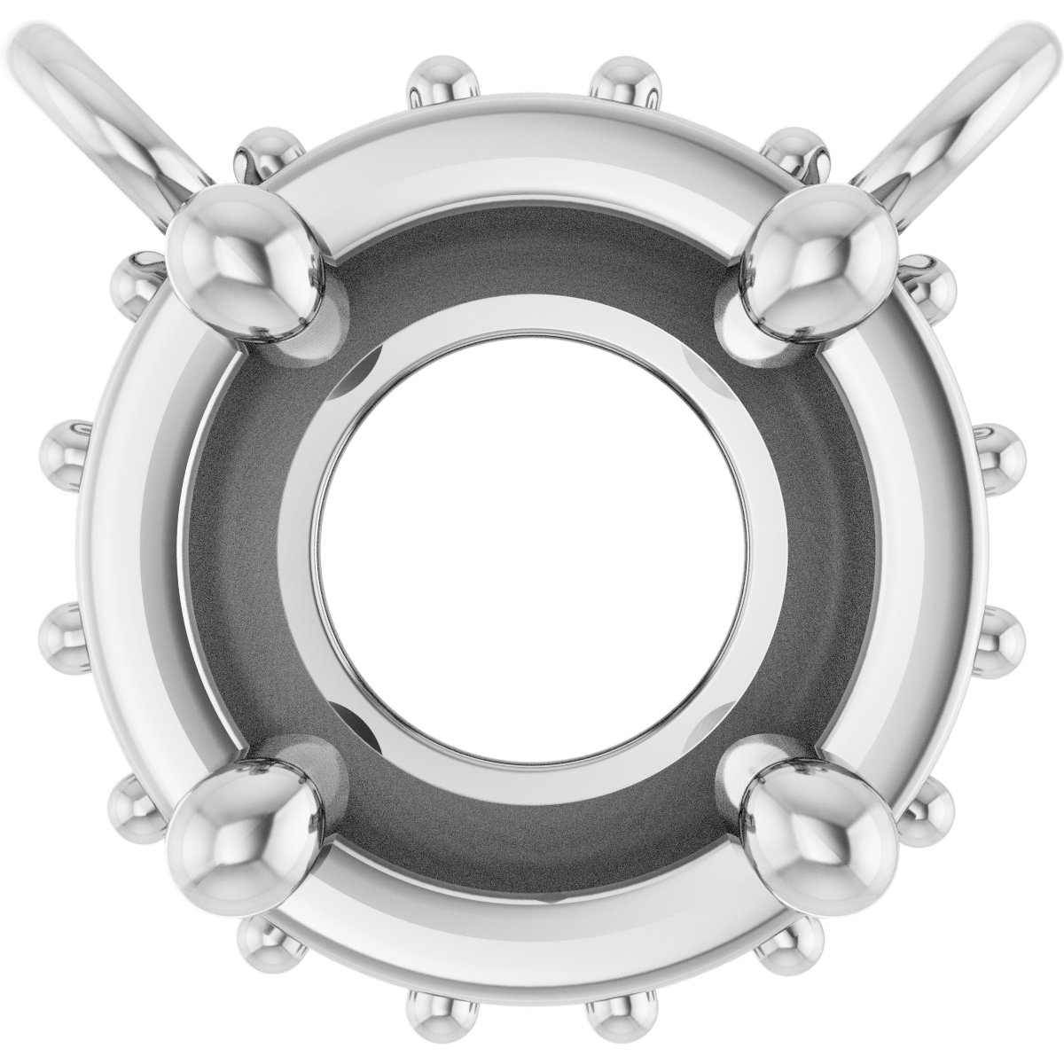 Round 4-Prong Hidden Halo-Style Necklace Center
