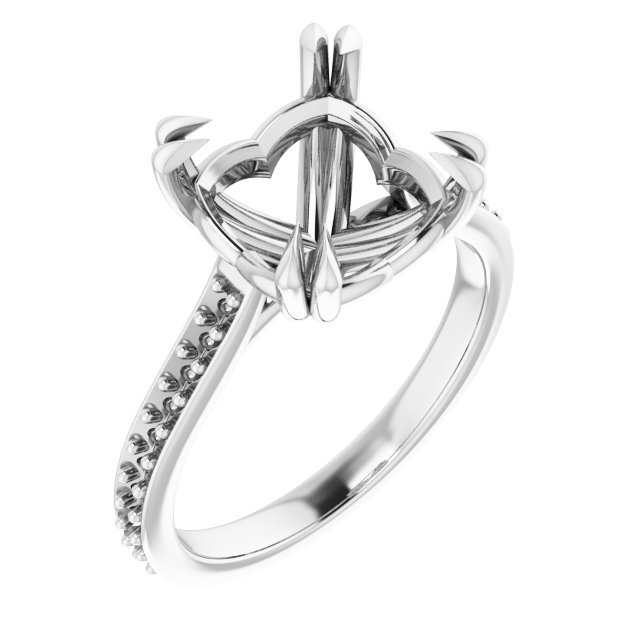 Double Claw-Prong Engagement Ring