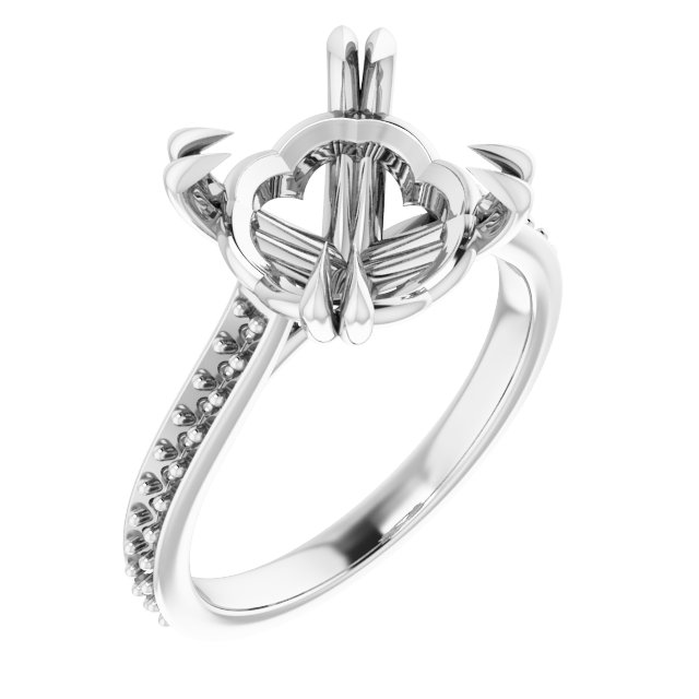 Double Claw-Prong Engagement Ring