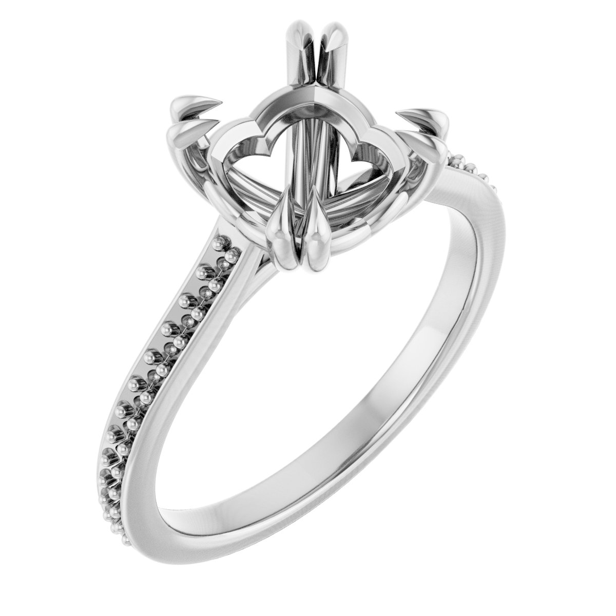 Double Claw-Prong Engagement Ring