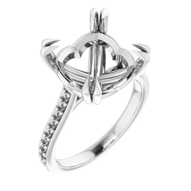 Double Claw-Prong Engagement Ring