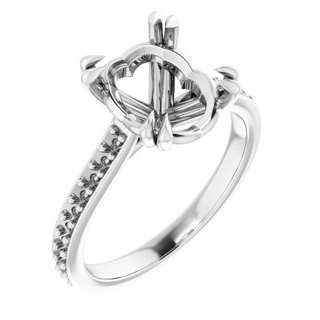 Double Claw-Prong Engagement Ring