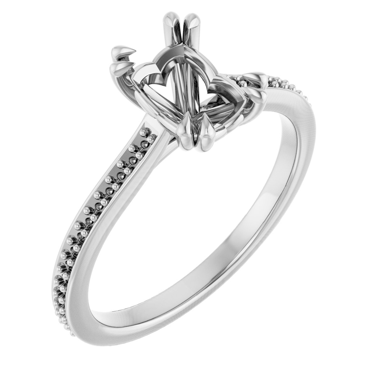 Double Claw-Prong Engagement Ring