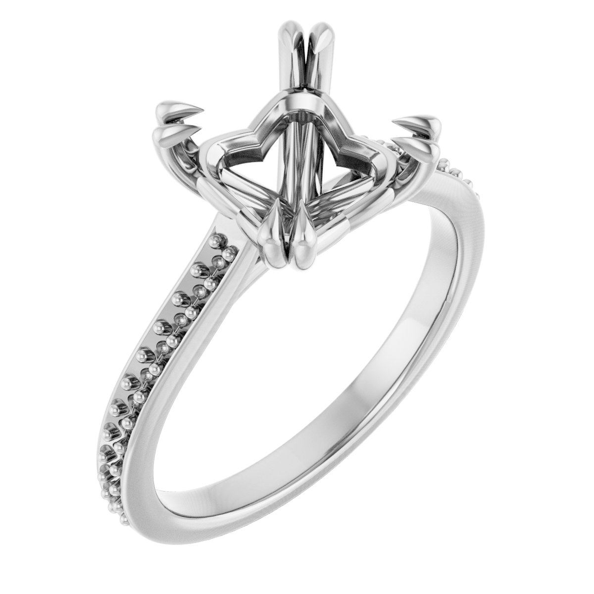 Double Claw-Prong Engagement Ring