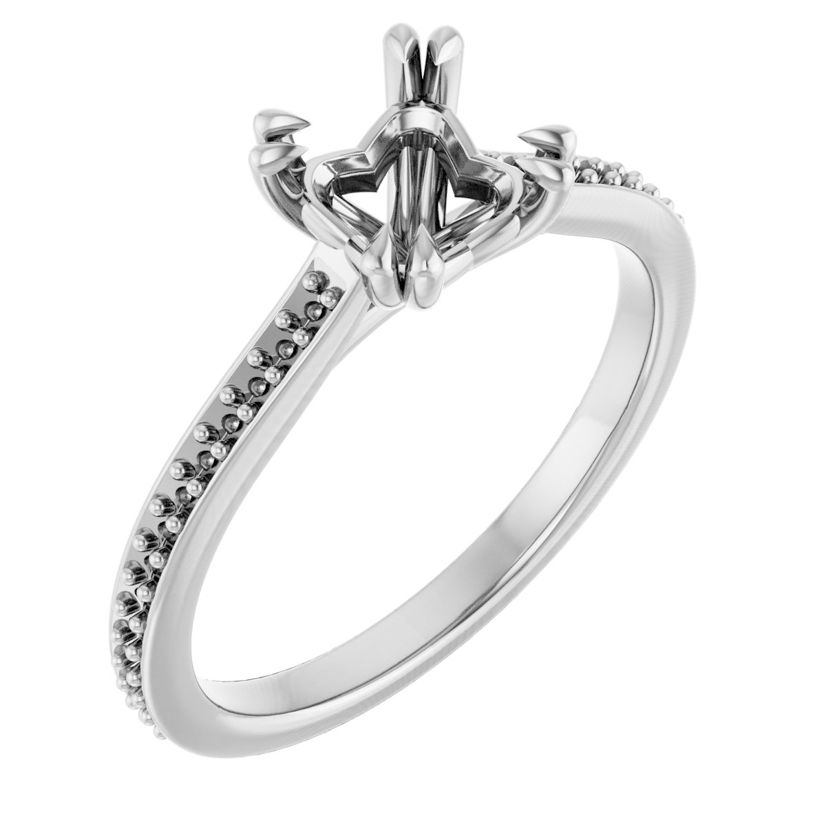 Double Claw-Prong Engagement Ring