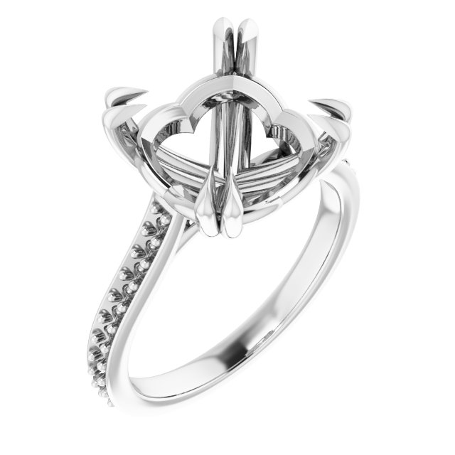 Double Claw-Prong Engagement Ring