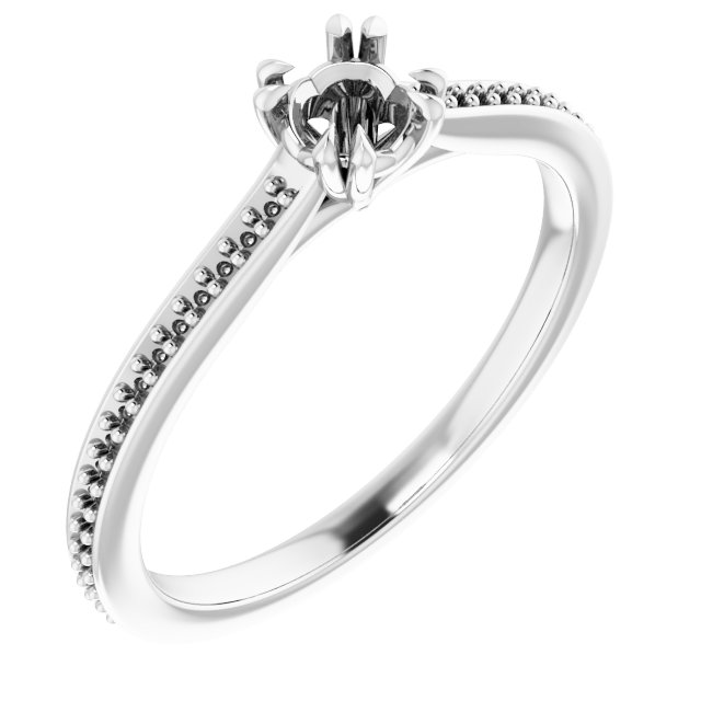Double Claw-Prong Engagement Ring