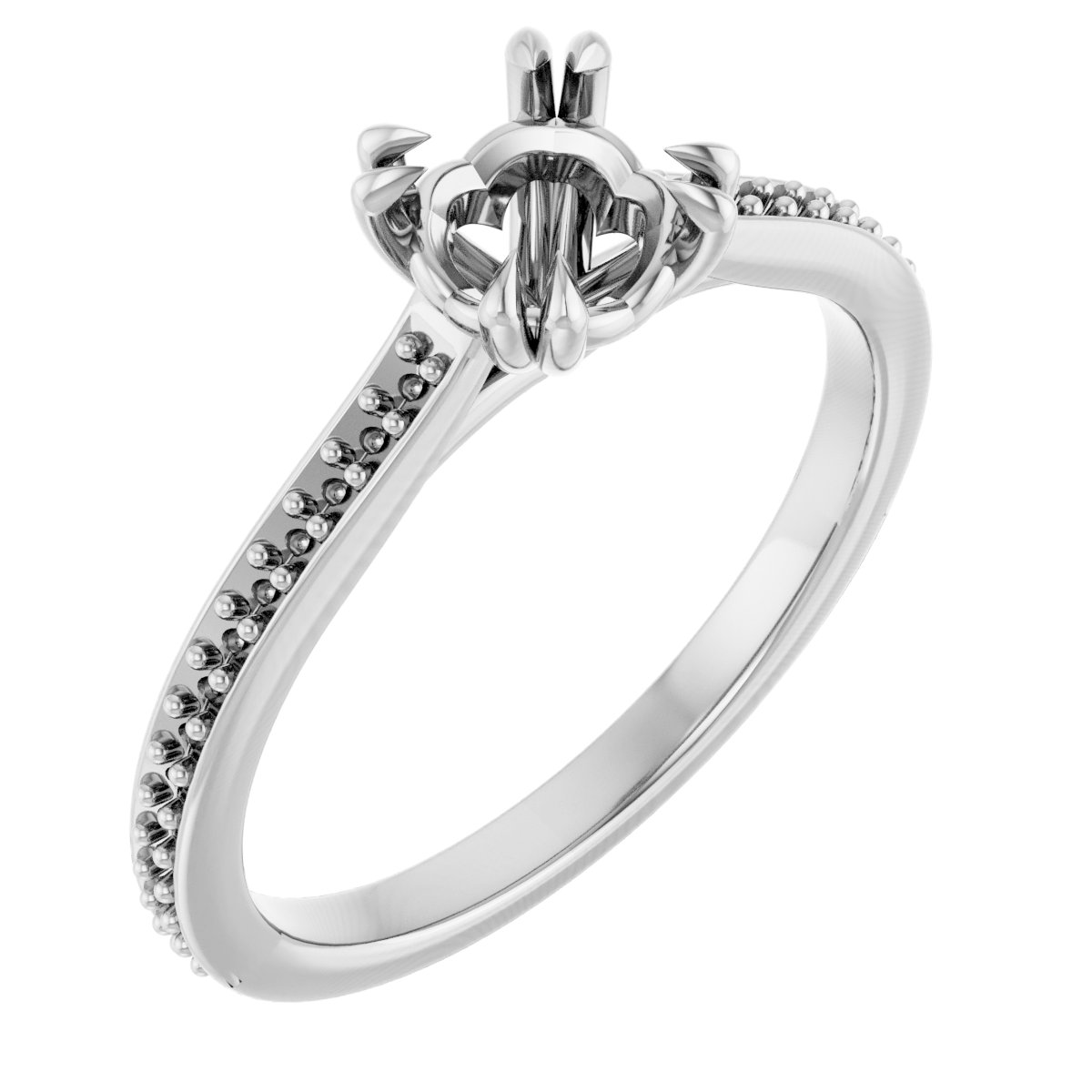 Double Claw-Prong Engagement Ring