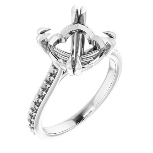 Double Claw-Prong Engagement Ring