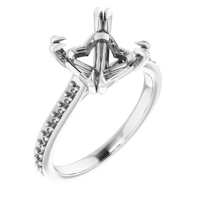 Double Claw-Prong Engagement Ring