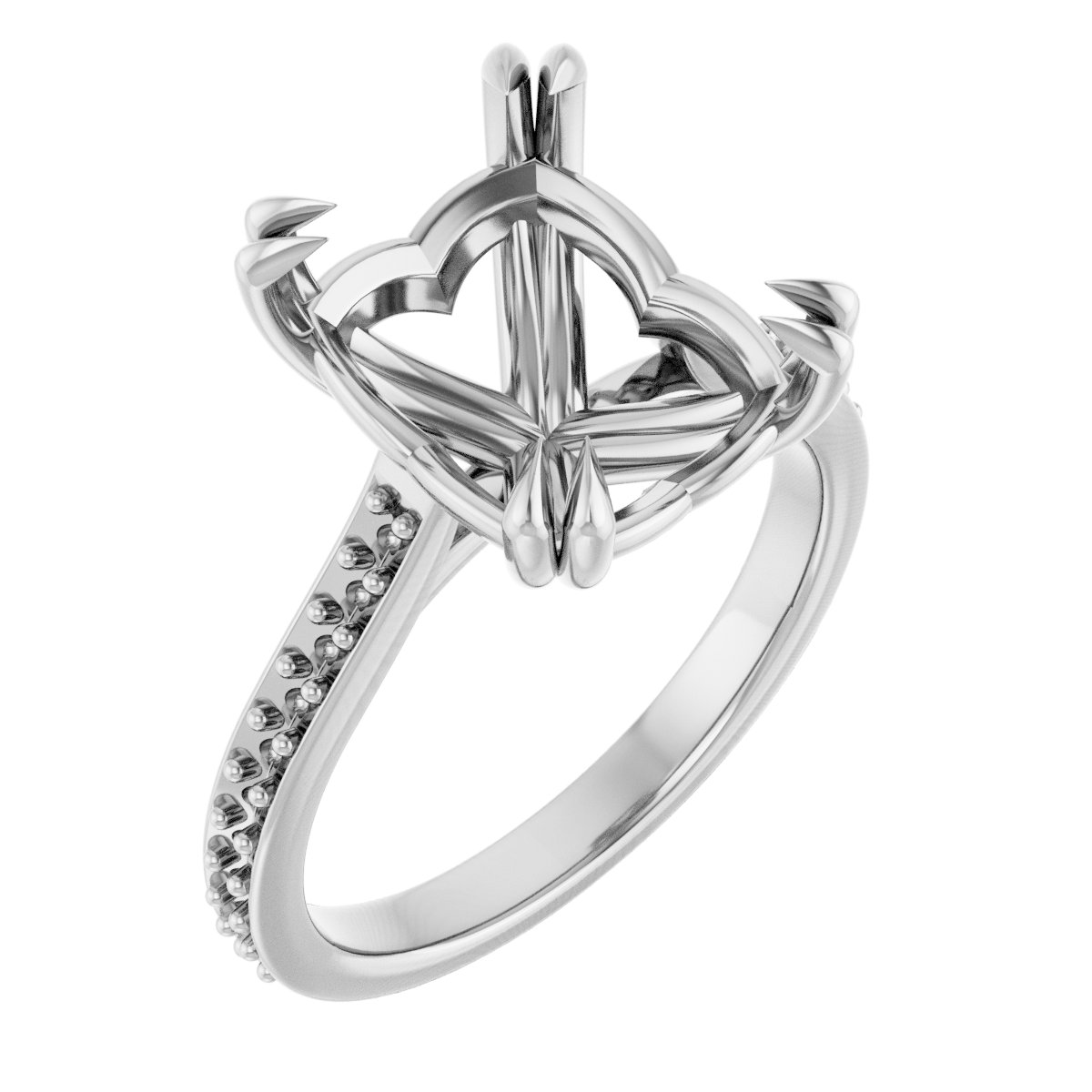 Double Claw-Prong Engagement Ring