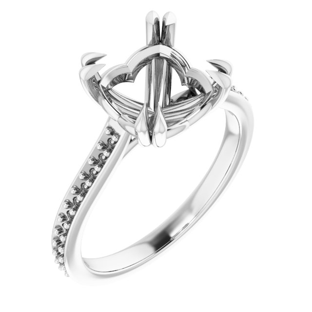 Double Claw-Prong Engagement Ring