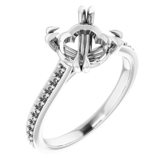 Double Claw-Prong Engagement Ring