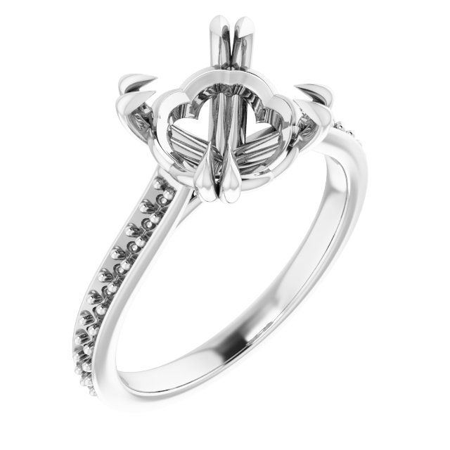 Double Claw-Prong Engagement Ring