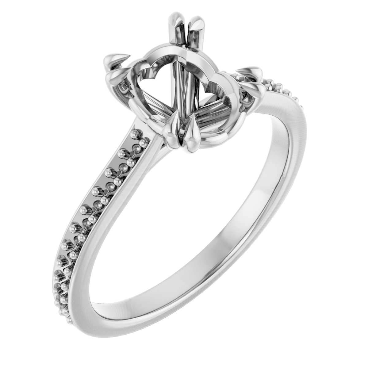 Double Claw-Prong Engagement Ring